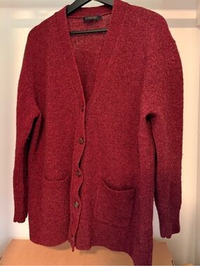 Pendleton Deep Red Button Front Wool Cardigan